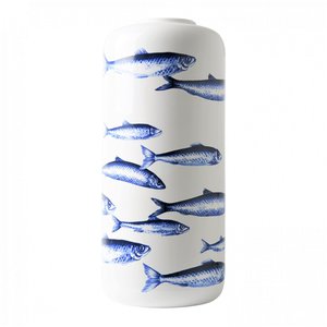 Heinen Delftware Stylish Cylinder vase 30 CM Fish - Delft blue