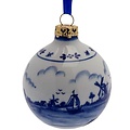 Heinen Delftware Delfter blaue Weihnachtskugel - Holländische Windmühlenlandschaft