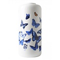 Heinen Delftware Stylish Cylinder vase butterflies 30 cm - Delft blue