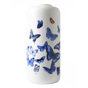 Heinen Delftware Stilvolle Zylindervase Schmetterlinge 30 cm - Delfter Blau