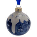 Heinen Delfts blauw Delfter-Blau-Weihnachtskugel - Giebelhäuser
