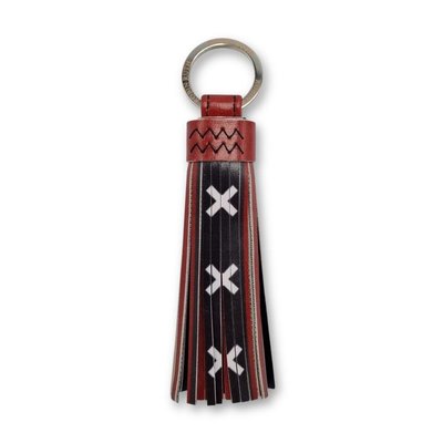 Typisch Hollands Keychain leather strips - coat of arms of Amsterdam