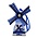 Heinen Delfts blauw Windmill on Ribbon (Christmas)