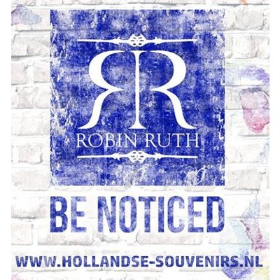 Robin Ruth Fashion Flap-muts Amsterdam -  Blauw - Wit (rood , blauw en zwarte  huisjes)