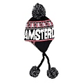 Typisch Hollands Flap hat Amsterdam - Black - White (red, white and black houses)