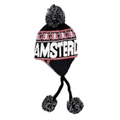 TTD Gifts Flap hat Amsterdam - Black - White (red, white and black houses)