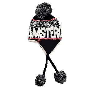 Robin Ruth Fashion Flap hat Amsterdam - Black-White (black-white houses)