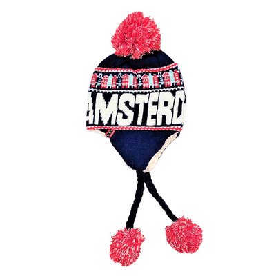 TTD Gifts Flap hat Amsterdam - Blue - White (red, blue and black houses)