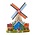 Matix Magneet polystone stellingmolen met huisje - grijs/blauw