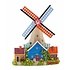 Matix Magneet polystone stellingmolen met huisje - grijs/blauw
