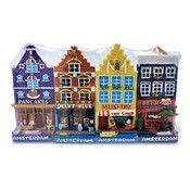Typisch Hollands Amsterdam Gevelhuisjes - Set van 4 magneten.
