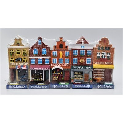 Typisch Hollands Holland Gable Houses – Set mit 5 Magneten.