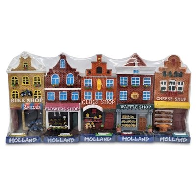 Matix Holland Gevelhuisjes - Set van 5  magneten.