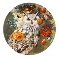 Heinen Delftware Wall plate Eagle Owl Ø26cm