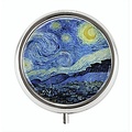 Typisch Hollands Pillendoosje, zilverkleurig, Sterrennacht, Vincent van Gogh
