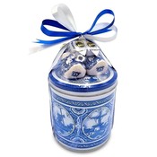 Stroopwafels (Typisch Hollands) Sirupwaffeln aus der Dose – mit Clogs und Hopfen (Delfter Blau)