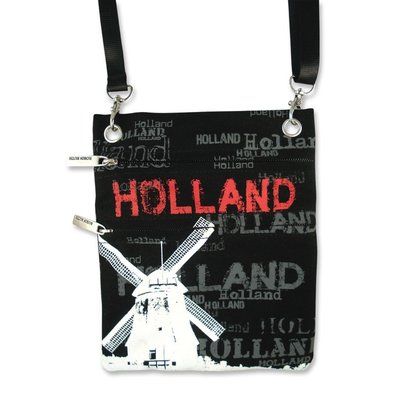Robin Ruth Fashion Neck Bag - Passport Bag - Holland Mill - Black-White-Red