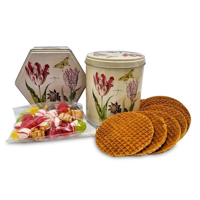 Typisch Hollands Blik (Jacob Marrel) Stroopwafels en oud Hollands snoep