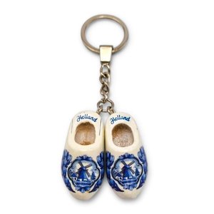 Regards Holland Dutch Clog Shoe Gold Tone Keychain Keyring