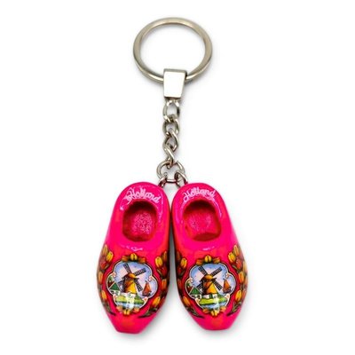 Typisch Hollands Keychain 2 clogs - Pink