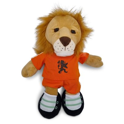 Typisch Hollands Holländischer Löwe – im orangefarbenen Fußballtrikot (37 cm)
