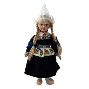 Typisch Hollands Puppe in traditioneller Kleidung (schwarz) 26 cm