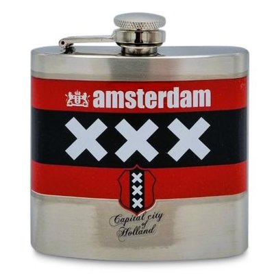 Typisch Hollands Zakfles - Aluminium - Amsterdam