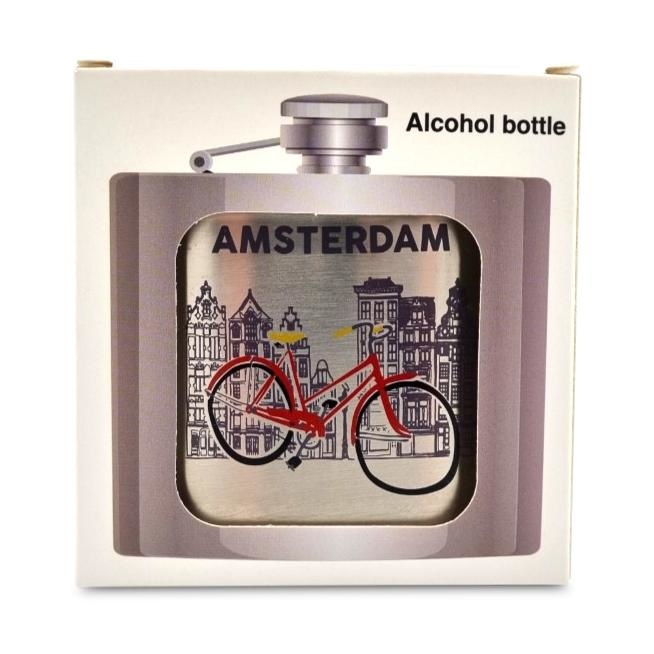 Let op Kleuterschool Eentonig Zakfles - Heupfles - Amsterdam | Alcoholflesje - Typisch Hollands - Typisch  Hollands.