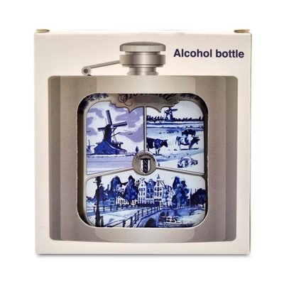 TTD Gifts Hip flask - Aluminium - Delft Blue