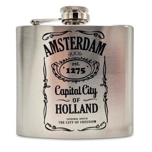 TTD Gifts Pocket bottle - Aluminum - Amsterdam - est 1275