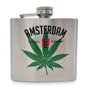 TTD Gifts Flachmann – Aluminium – Amsterdam – Cannabisblatt