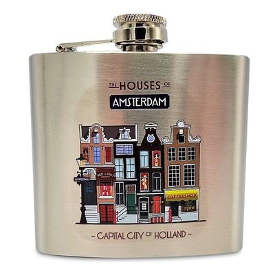 Typisch Hollands Pocket bottle - Aluminum - Amsterdam - houses