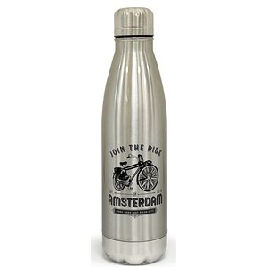 Typisch Hollands Isoleer-fles - Zilver-Grijs-Amsterdam - Fiets