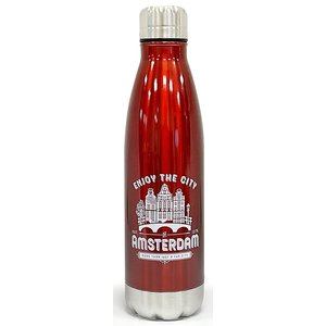 Typisch Hollands Isoleer-fles - Rood-Amsterdam - Gevelhuisjes