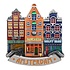 Typisch Hollands Magnet Amsterdam - Delftblau-Pfannkuchen-Bikeshop