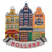Matix Magnet 3 Häuser Pralinenladen-Blumenladen-Käseladen Holland