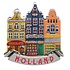 Typisch Hollands Magnet 3 houses chocolates shop-flowershop-cheeseshop Holland