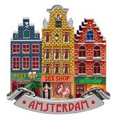 Matix Magneet 3 huisjes beer-sexshop-coffeeshop Amsterdam