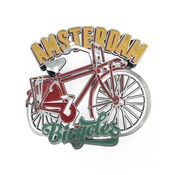 Typisch Hollands Magnet Amsterdam bicycle - red turquoise yellow