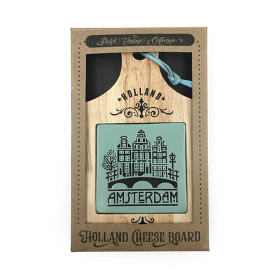 Typisch Hollands Cheese board small - Amsterdam - in gift box - Green