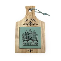 Typisch Hollands Cheese board small - Amsterdam - in gift box - Green