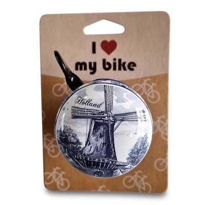 Typisch Hollands Bicycle bell Delft blue Windmill 60 mm