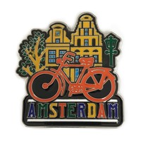 Typisch Hollands Magneet Amsterdam en Oranje Fiets