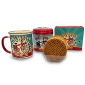 Typisch Hollands Cadeauset Mok en Blik Stroopwafels - (Fietsen - Amsterdam)