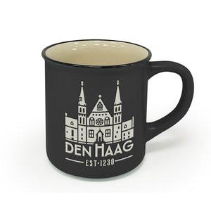 Typisch Hollands Den Haag - Retro Campus Tasse - Schwarz