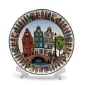 TTD Gifts Bord grachtengordel Amsterdam op standaard in geschenkdoos (15 cm)