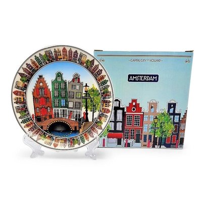 Typisch Hollands Platte Grachtenring Amsterdam auf Standard in Geschenkbox (15 cm)