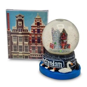 TTD Gifts Snow Globe Amsterdam-Fassade Häuser klein (Schwäne)