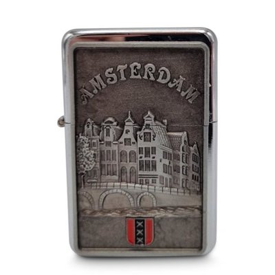 Typisch Hollands Petrol lighter Amsterdam - City coat of arms and Canal belt