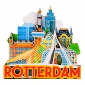 Typisch Hollands Magneet MDF Rotterdam Verzameling Rotterdam gebouwen